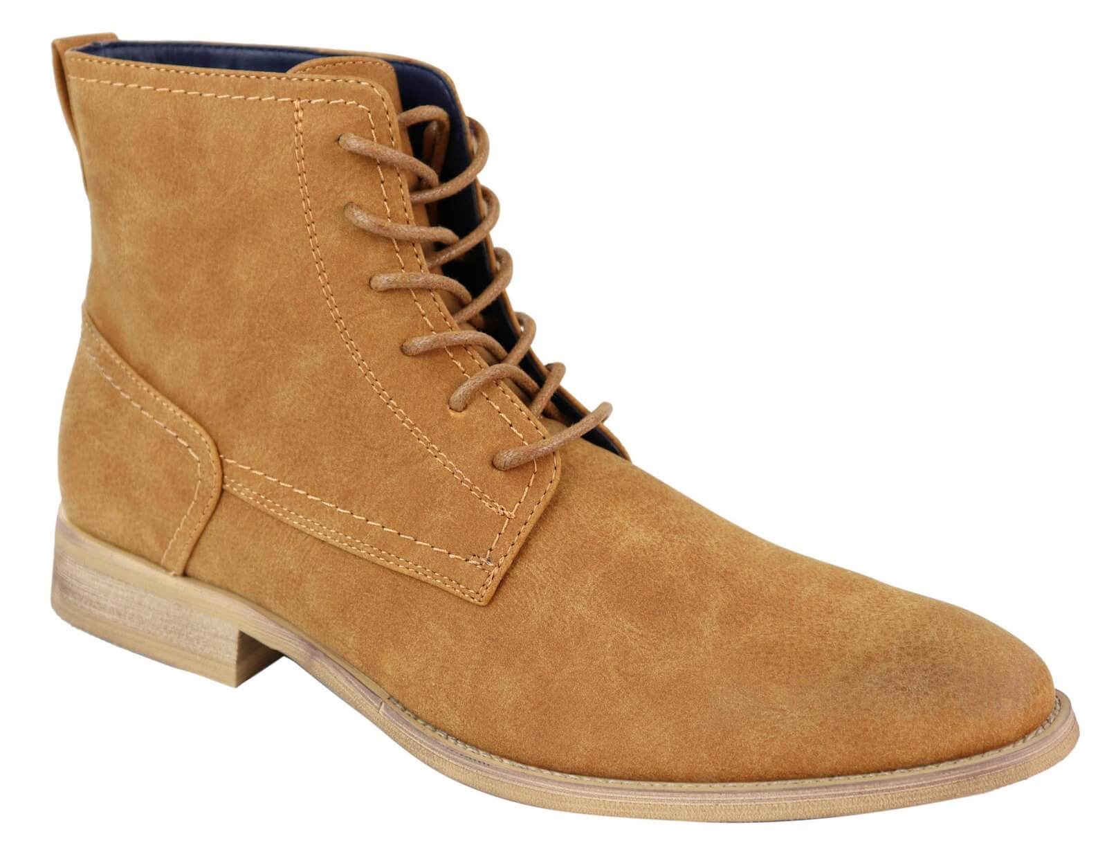 Mens Matt Leather Laced 1920s Vintage Boots