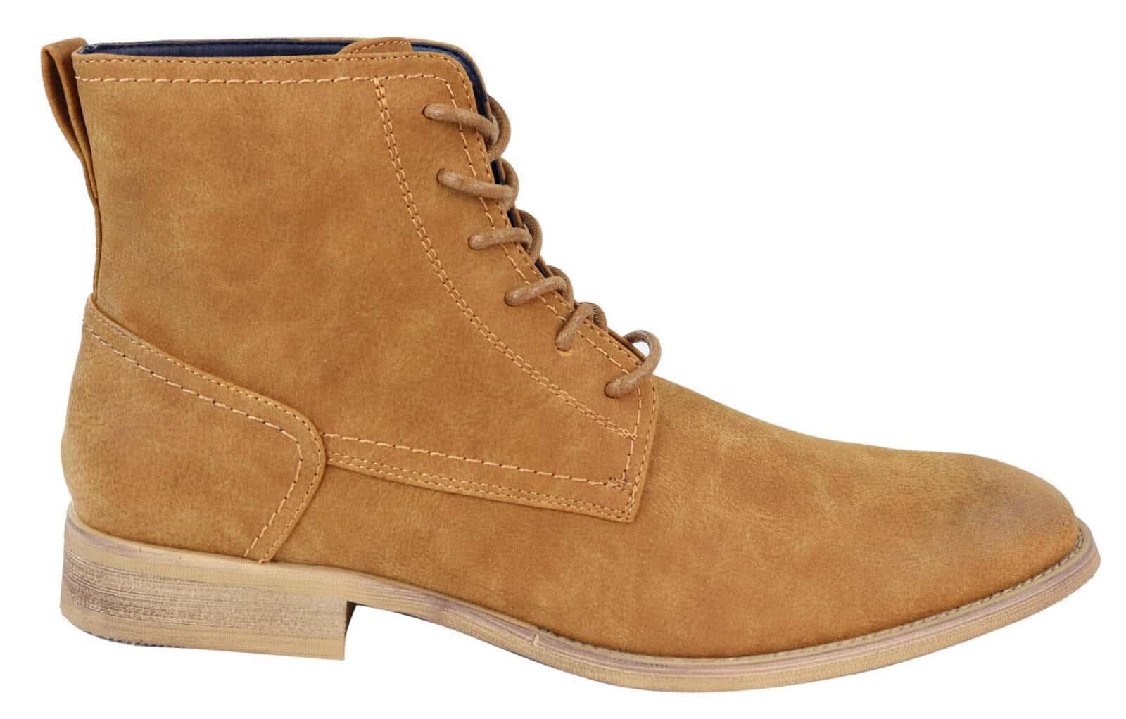 Mens Matt Leather Laced 1920s Vintage Boots