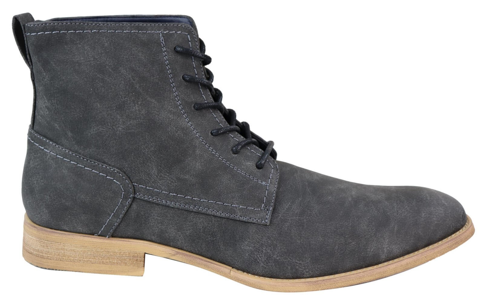 Mens Matt Leather Laced 1920s Vintage Boots
