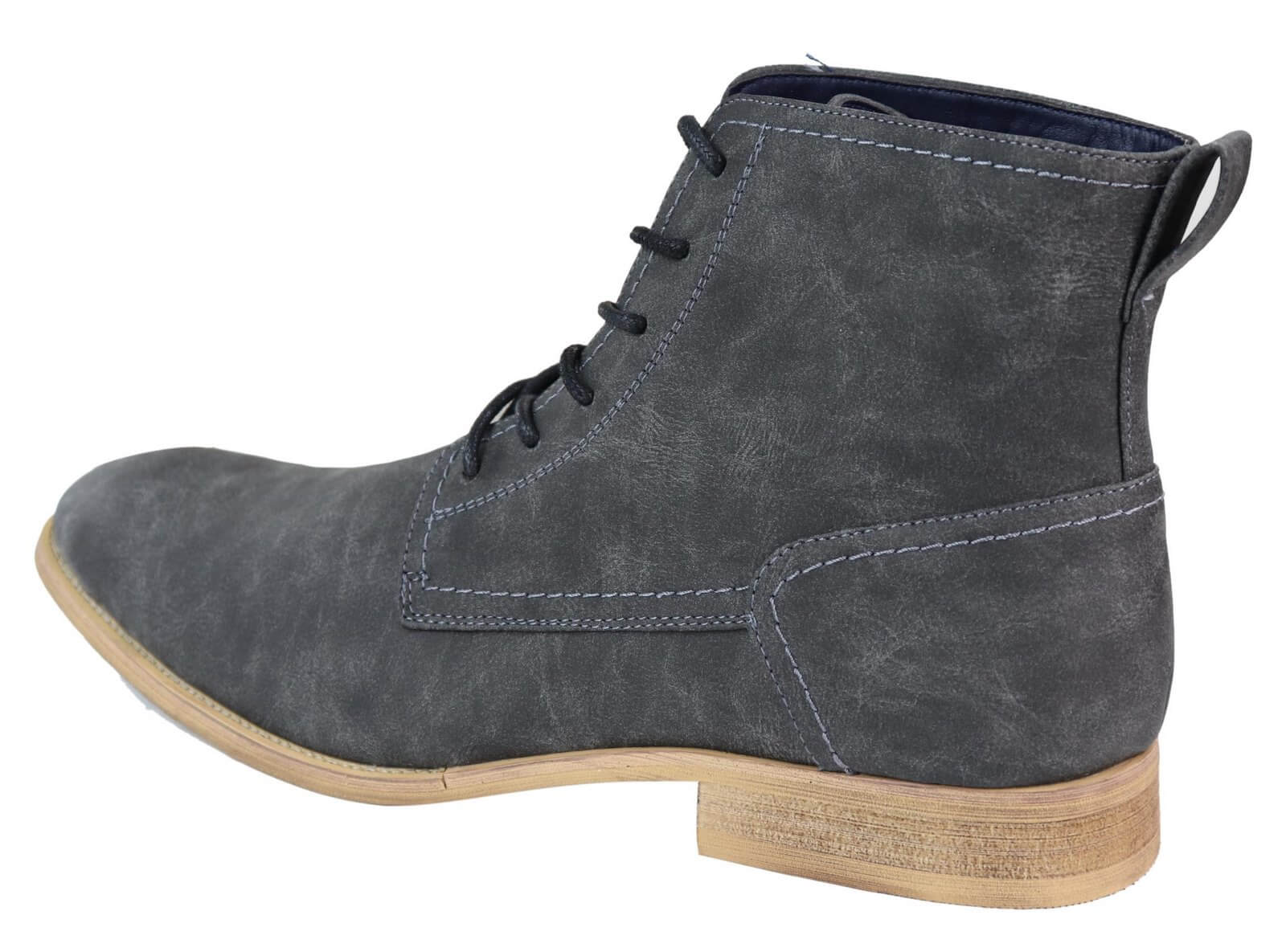 Mens Matt Leather Laced 1920s Vintage Boots