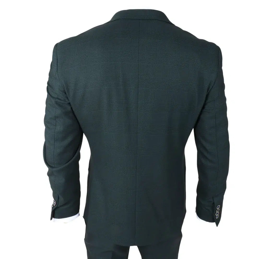 Jasper - Men's 3 Piece Olive Green Suit With Black Waistcoat