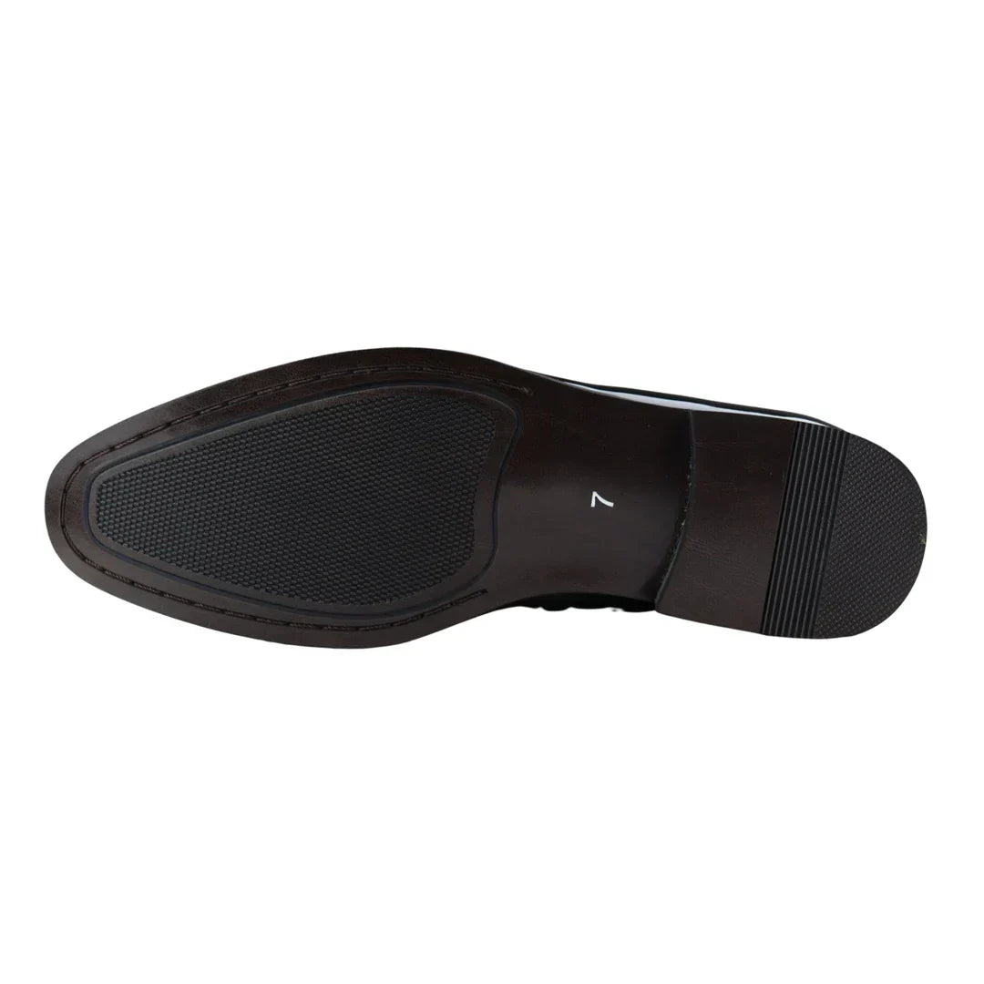 Men's Moccasin Loafers Shoes Leather Black Lined Slip On Velvet Smart Formal Shoe