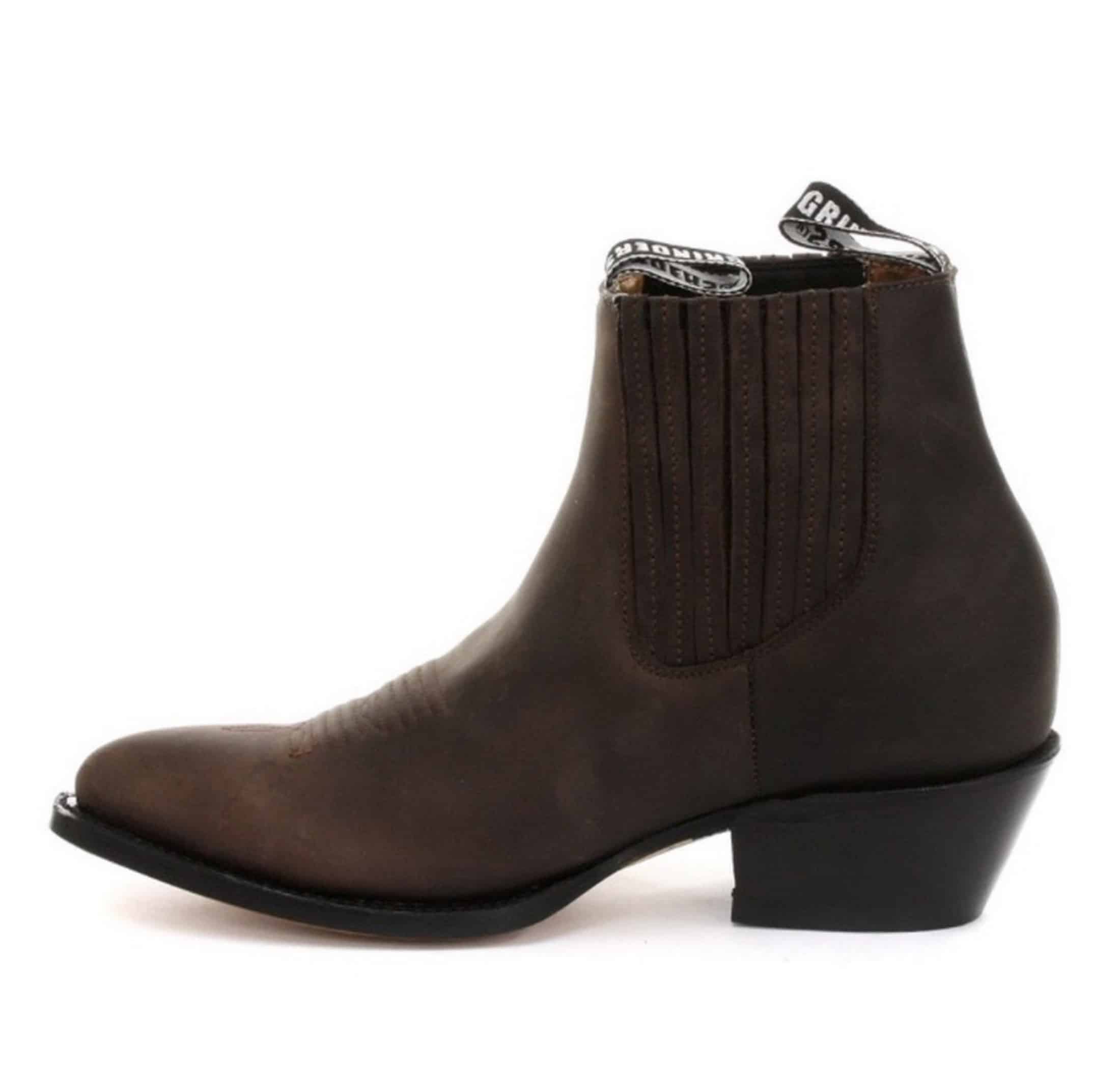 Mens Cowboy Ankle Boots Grinders Maverick Real Leather Western Riding Cuban