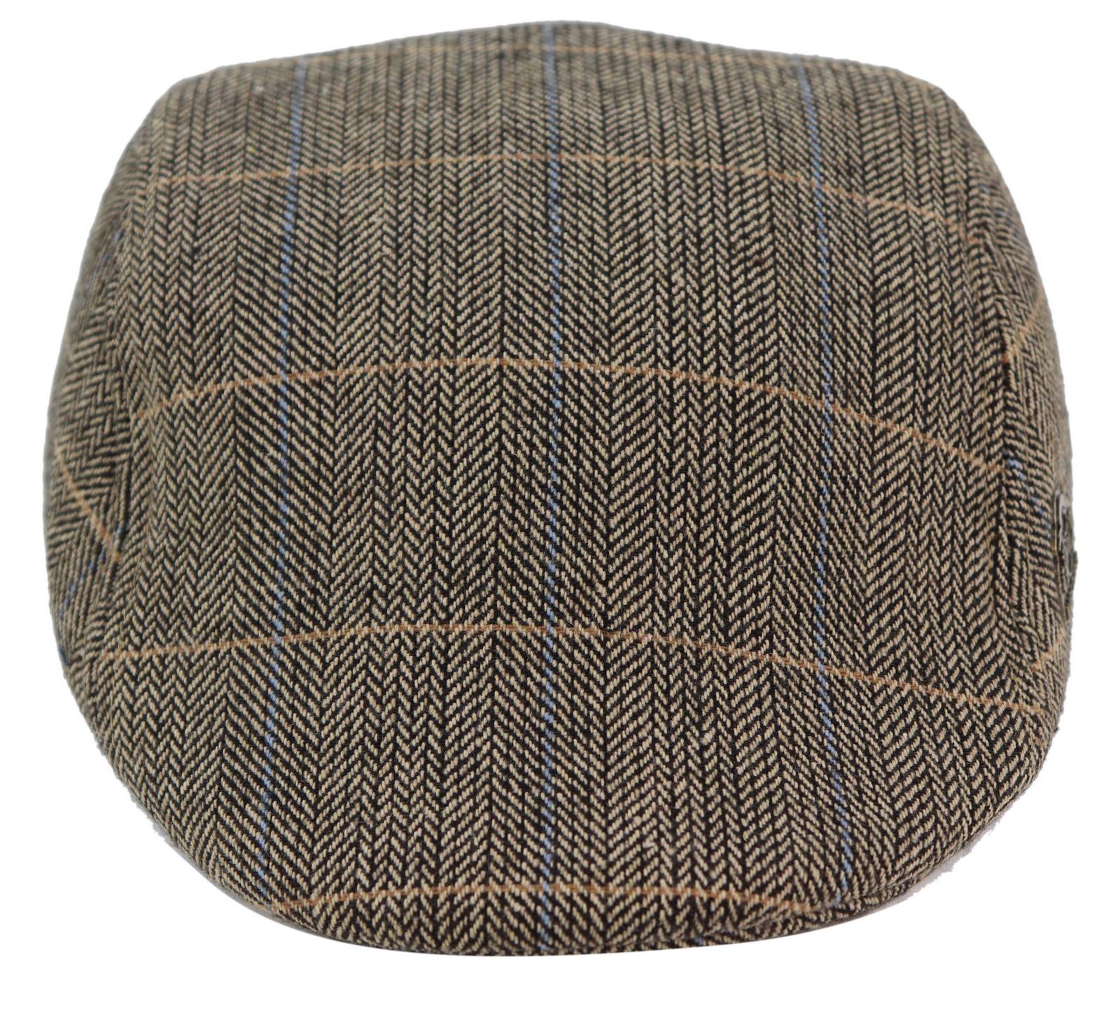 Marc Darcy DX7 Mens Tweed Vintage Retro Grandad Flat Caps Hats 1920s Vintage Check Classic