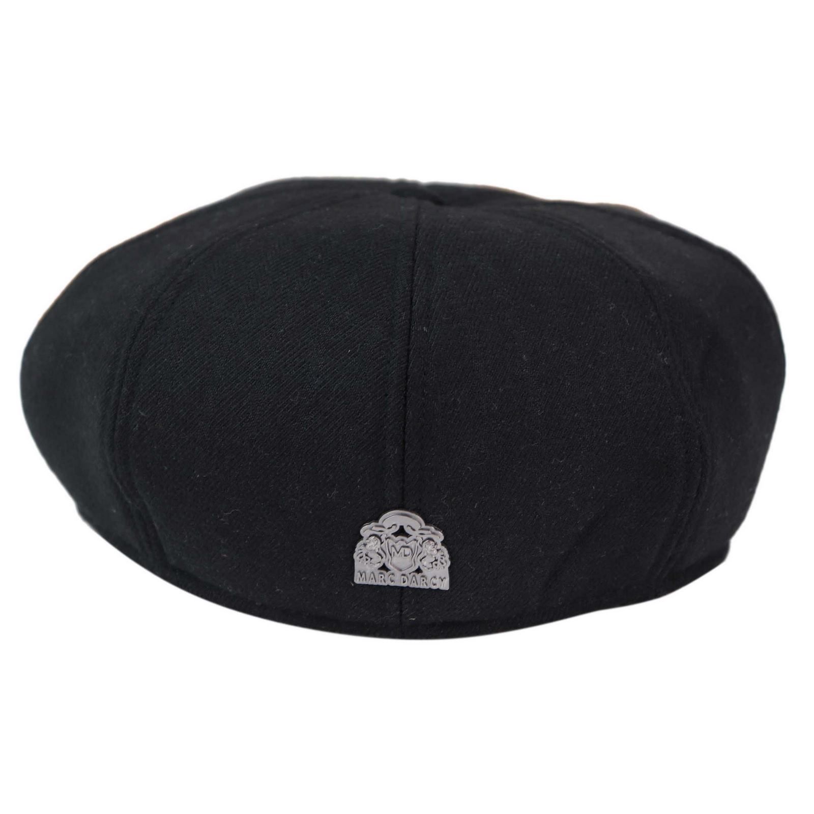 Mens 8 Panel 1920s Vintage Hat - Black
