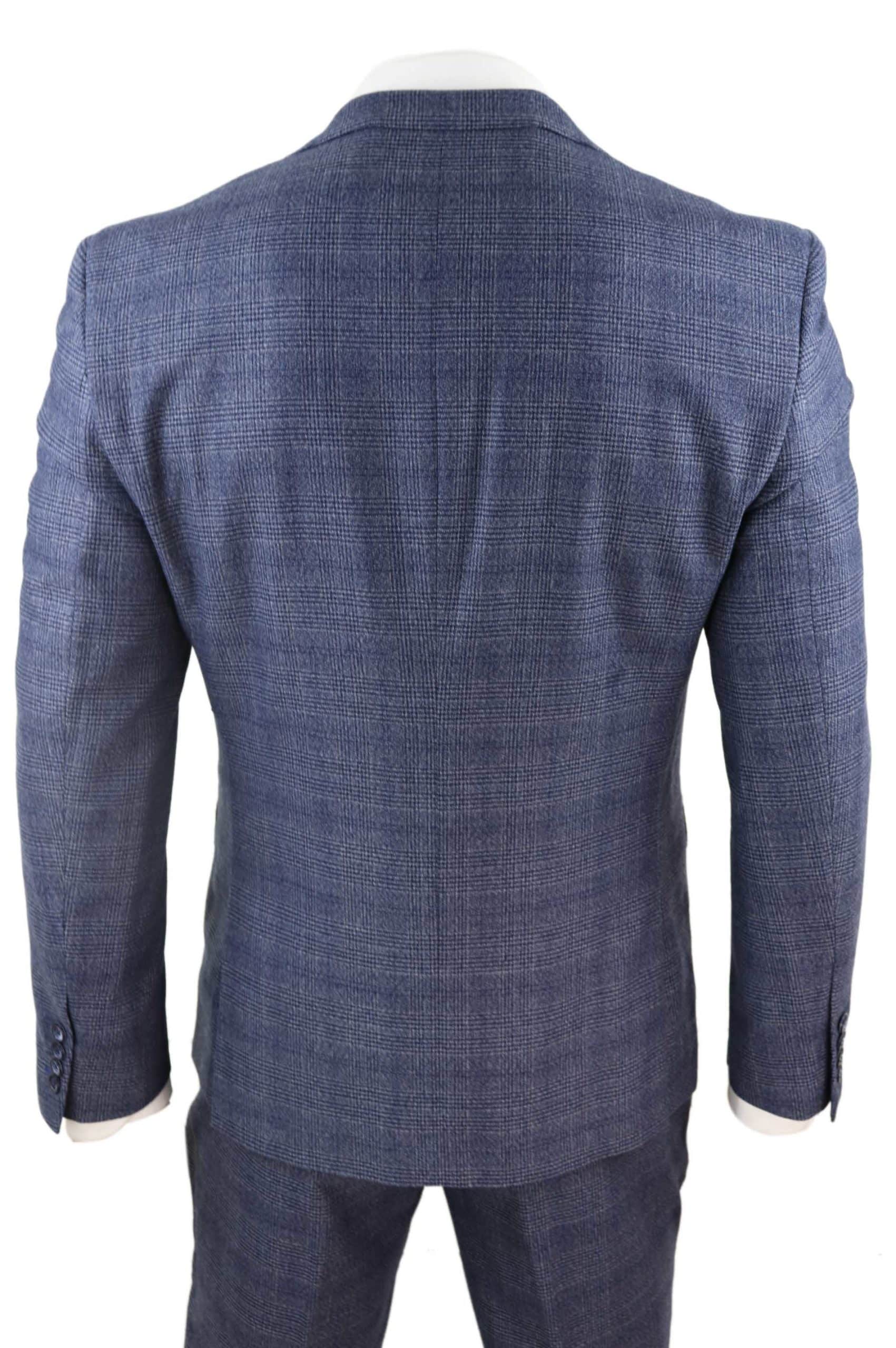 Mens 3 Piece Suit Classic Tweed Check Vintage Retro 1920s Vintage Tailored Fit