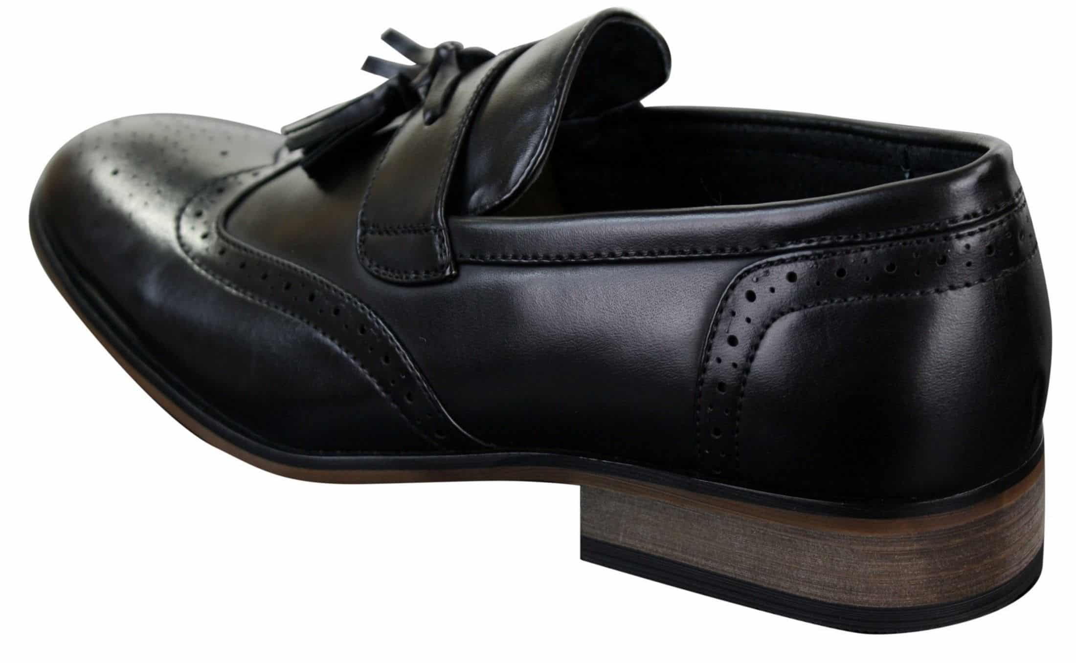 Mens Leather Slip On Tassle Brogues Driving Shoes Loafers Classic Vintage Retro