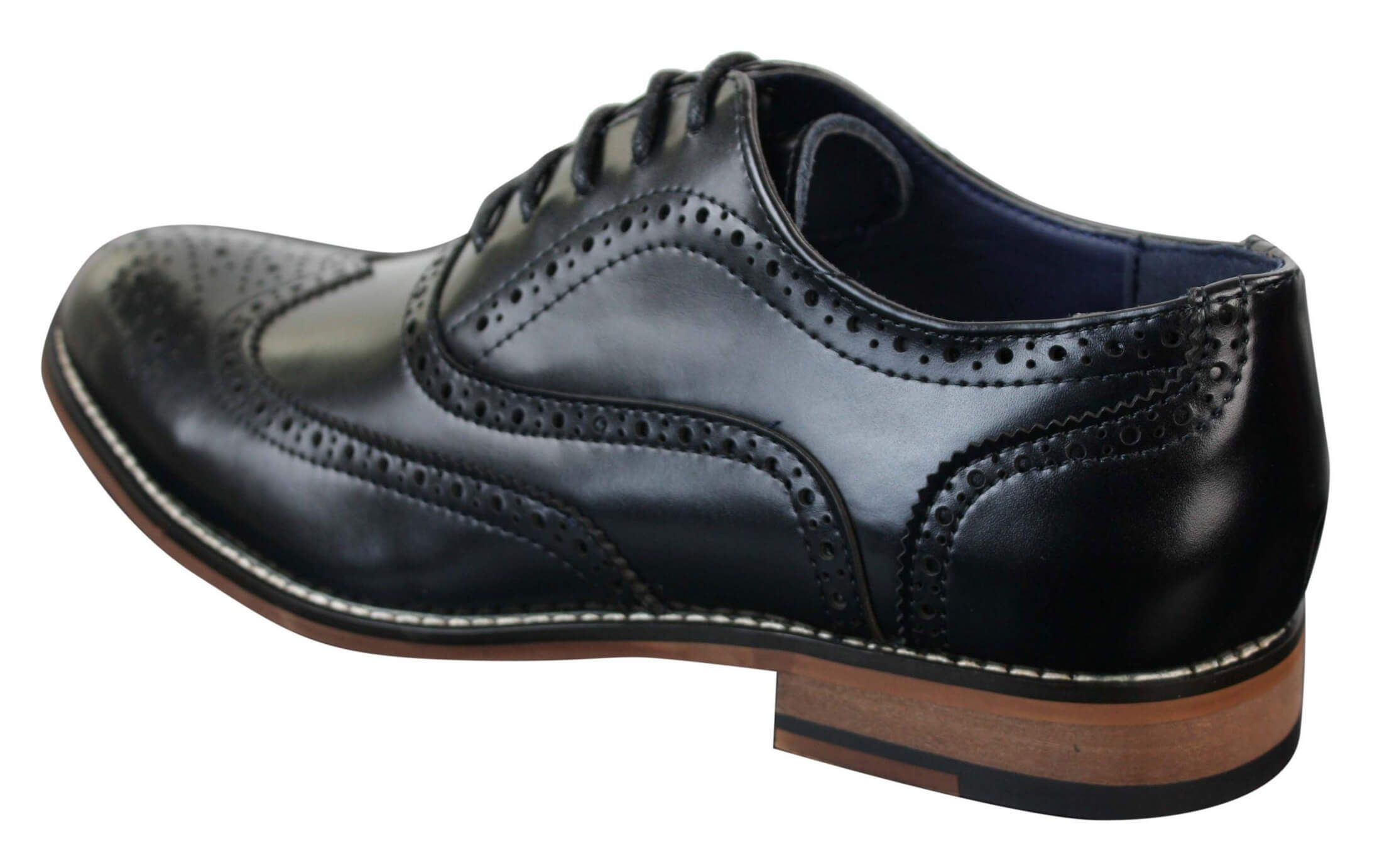 Mens Real Leather Laced Gatsby Brouges Smart Designer Retro Vintage Shoes