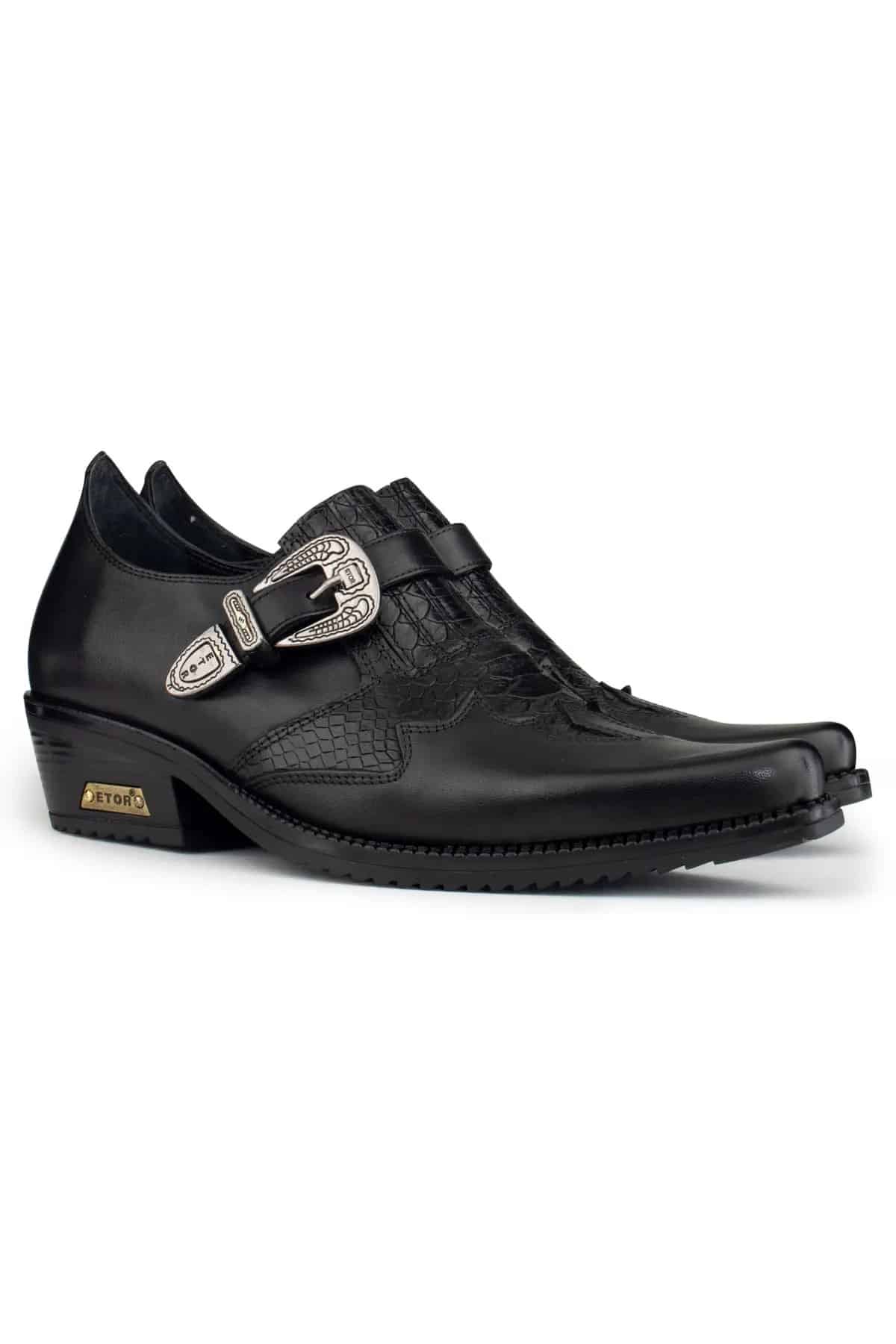 Mens Real Leather Riding Shoes with Buckle