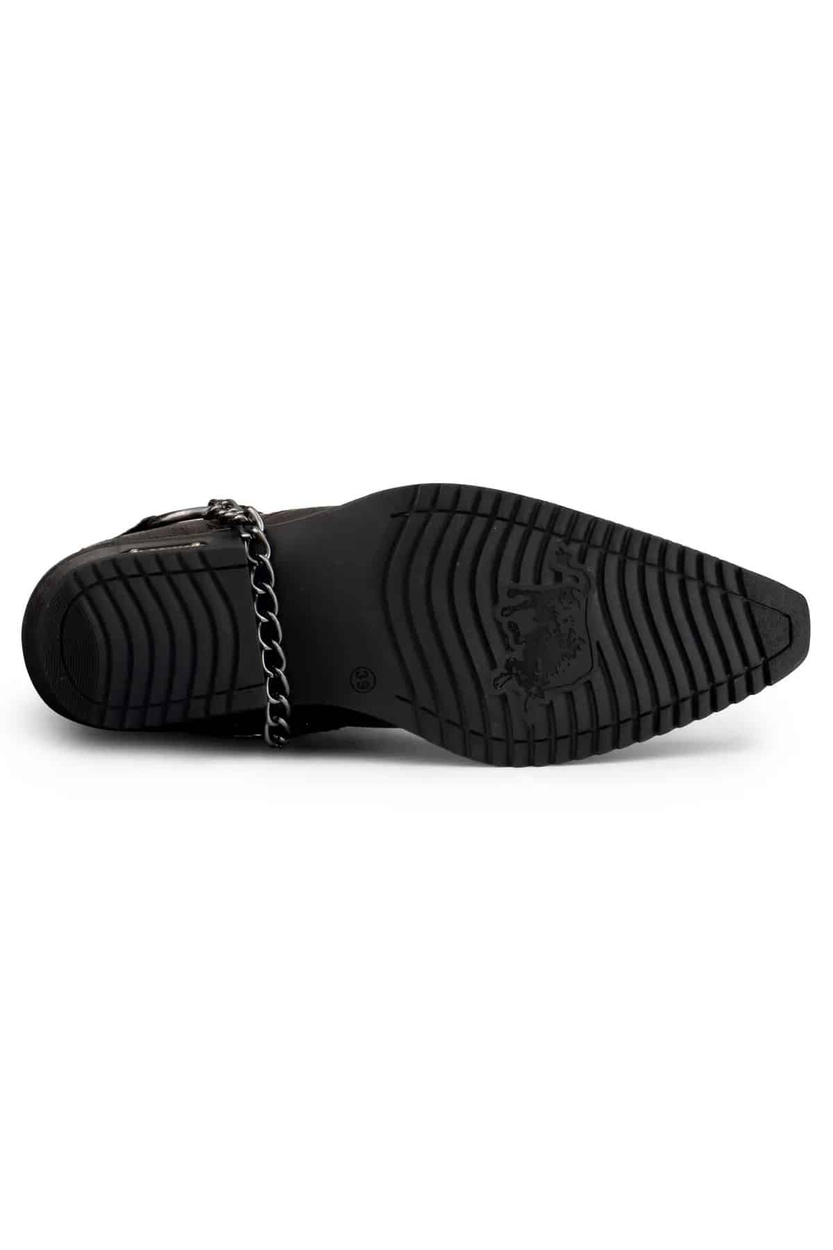 Mens Real Leather Riding Shoes with Chain