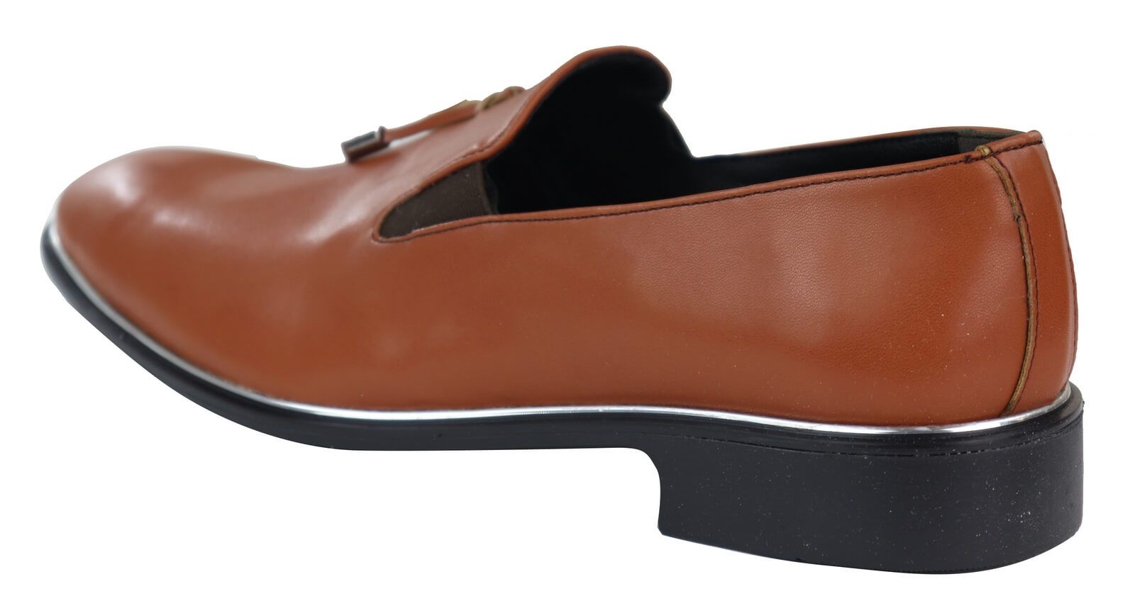 Mens Slip On Tassel Shoes with Metal Trim