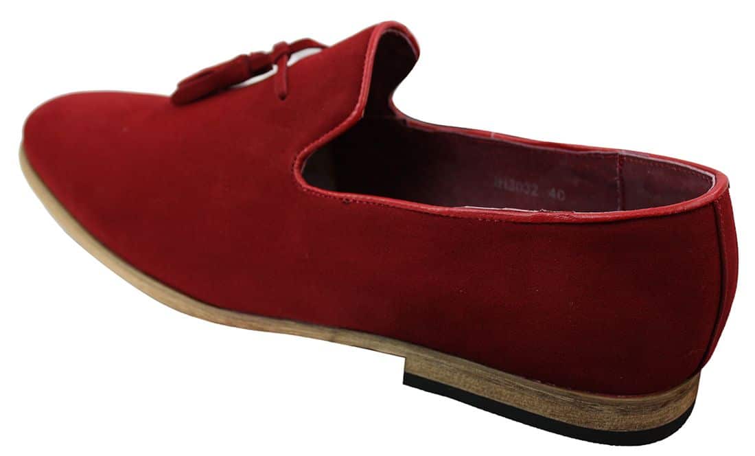 Mens Suede Loafers Driving Shoes Slip On Tassle Design Leather Line Black Comfort
