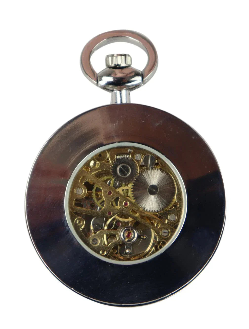 Automatic Mechanical Vintage Pocket Silver Color Watch