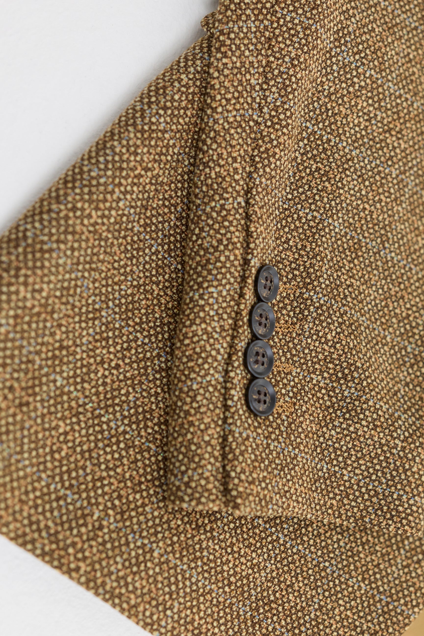 Mens 3 Piece Tweed Check Suit - Brown