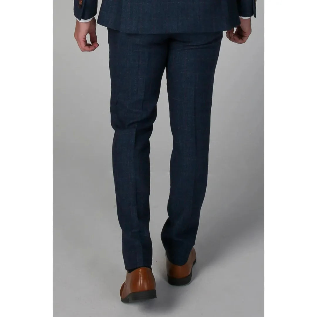 Scott - Men's Blue Tweed Checked Trousers1 Review