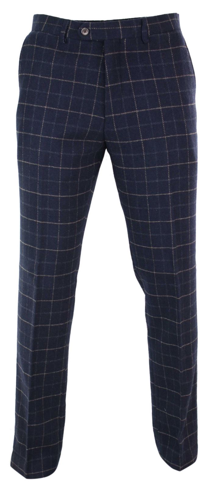 Cavani Shelby - Mens Classic Tweed Check Vintage 1920s Vintage Trousers