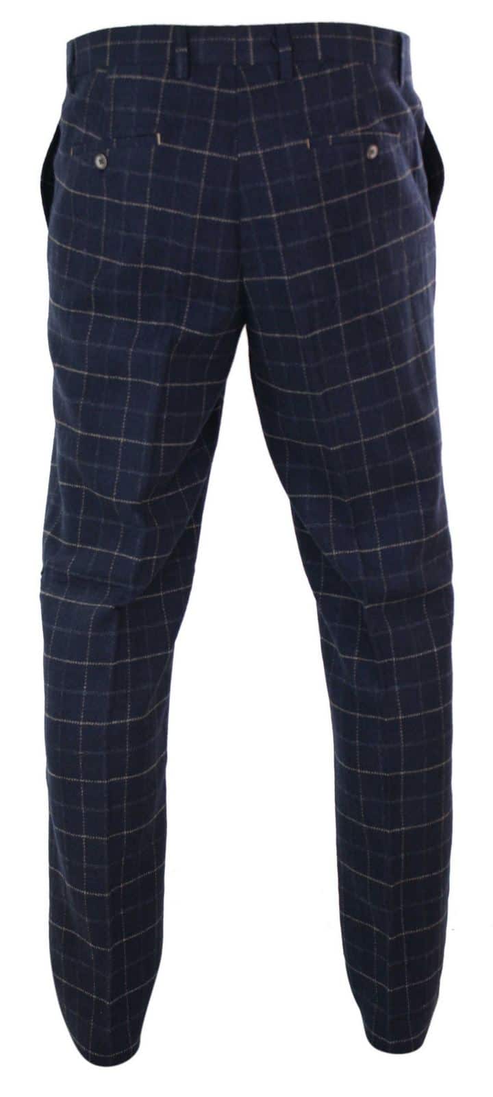 Cavani Shelby - Mens Classic Tweed Check Vintage 1920s Vintage Trousers