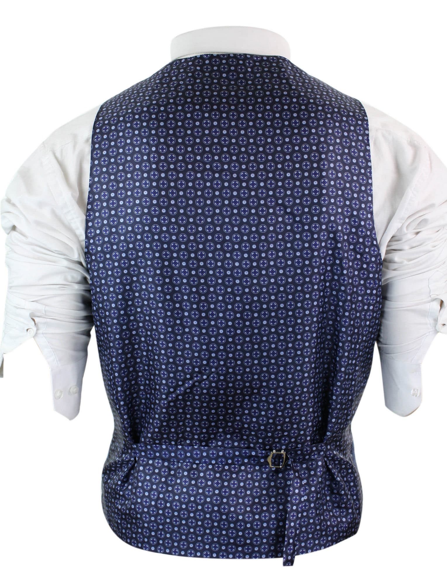 Mens Blue Waistcoat Tweed Herringbone Wool 1920s Vintage Vintage Retro