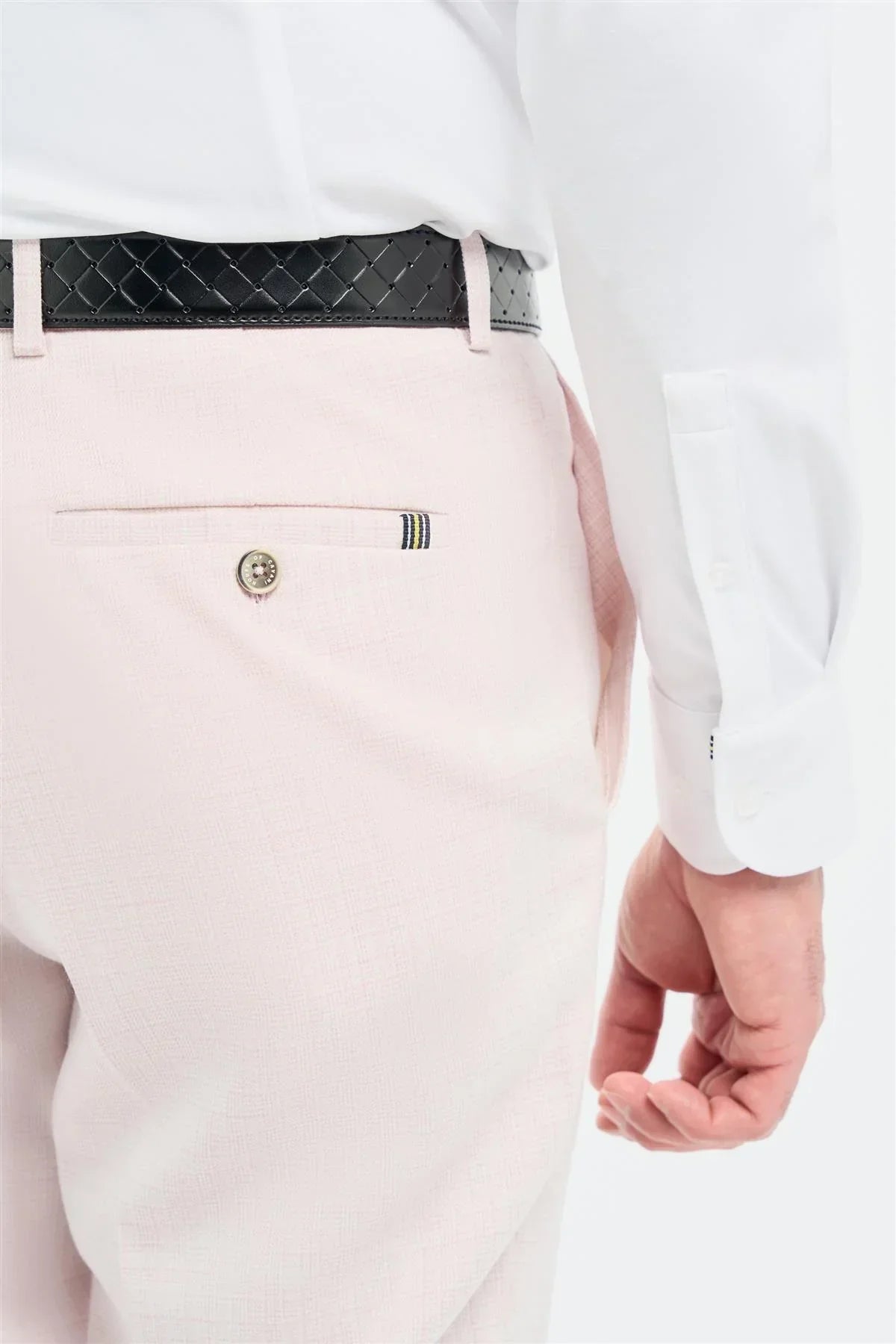 Tropez - Men's 3 Piece Pink Tailored Fit Suit