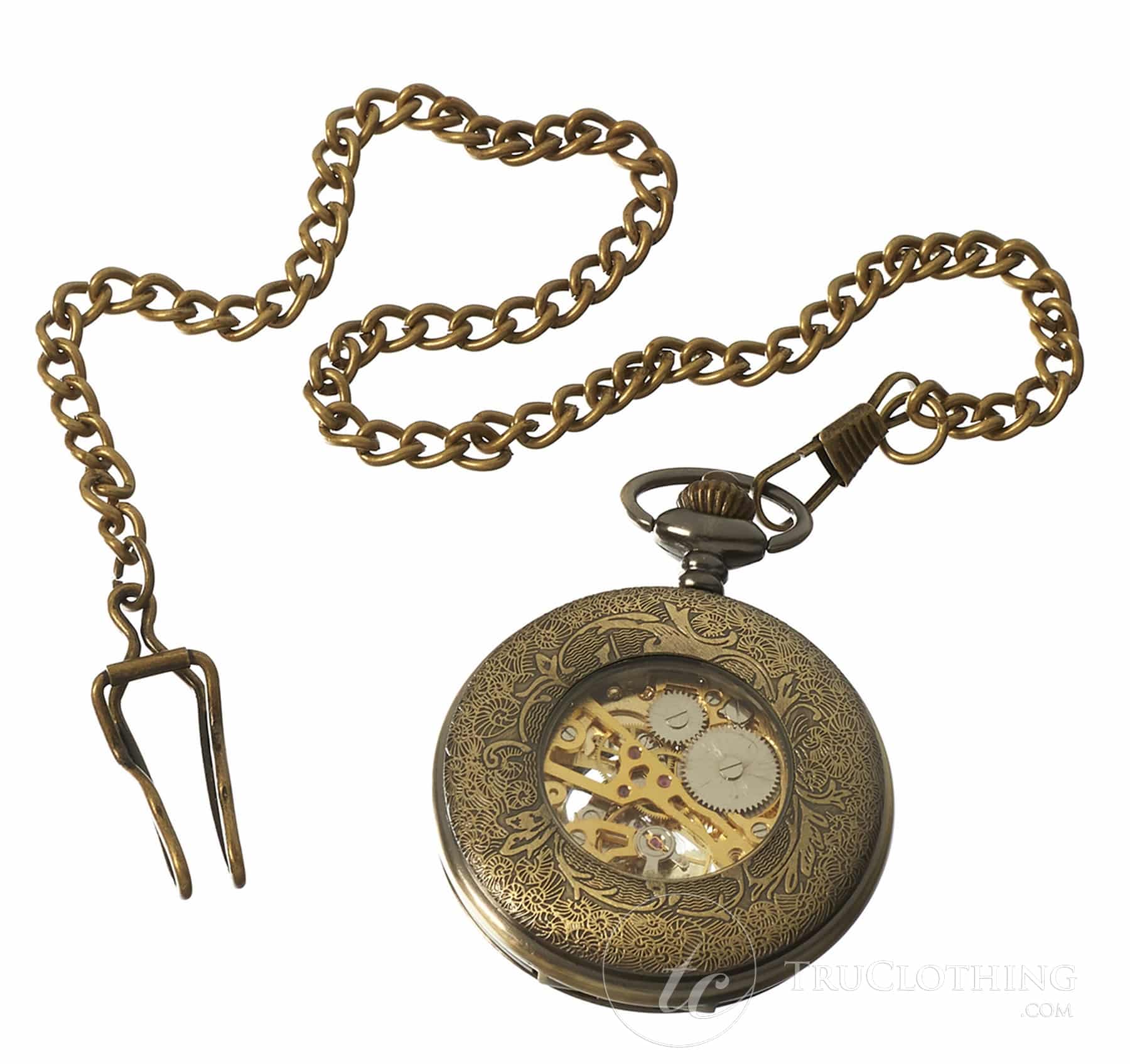 Automatic Mechanical Vintage Pocket Watch-Gold Color