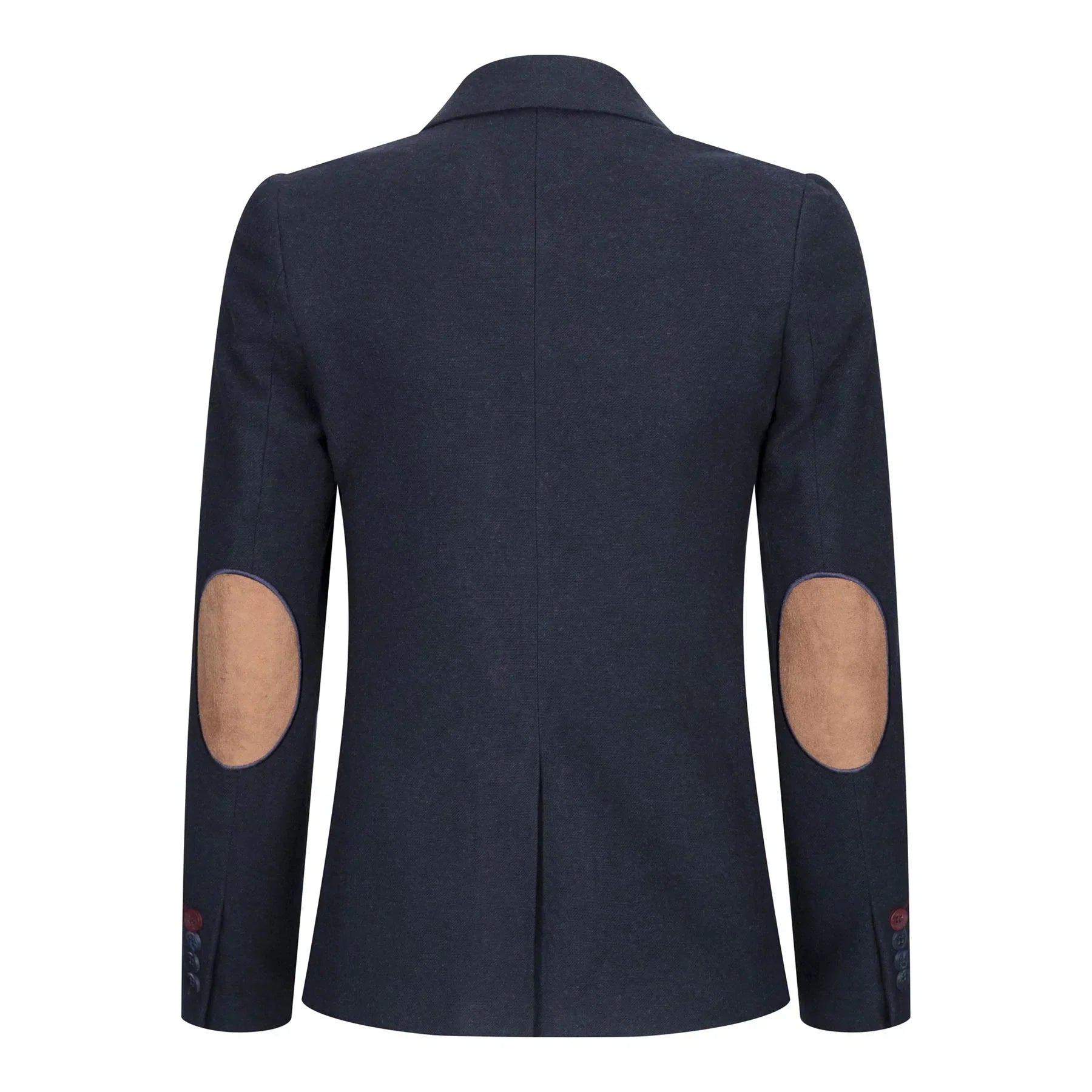 Womens Blazer Suit Wool Tweed Elbow Patch 1920s Vintage Classic Blue