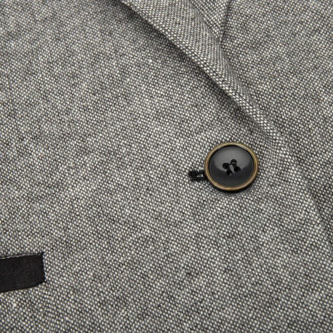 wsn03 - Women's Tweed Grey Blazer Jacket Elow Patch Peaky 1920s