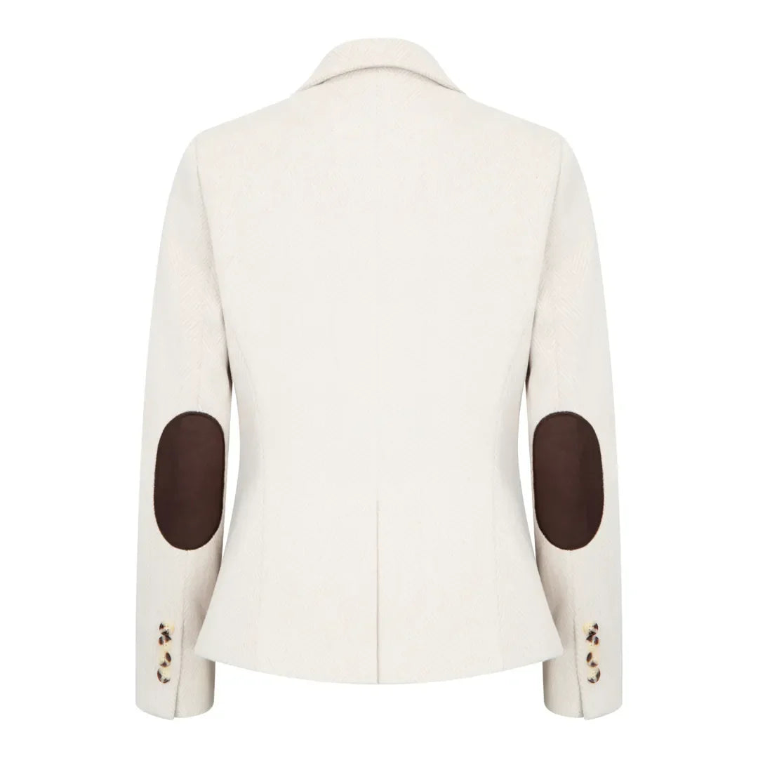 WSN15 - Women's Cream Wool Blend Tweed Blazer