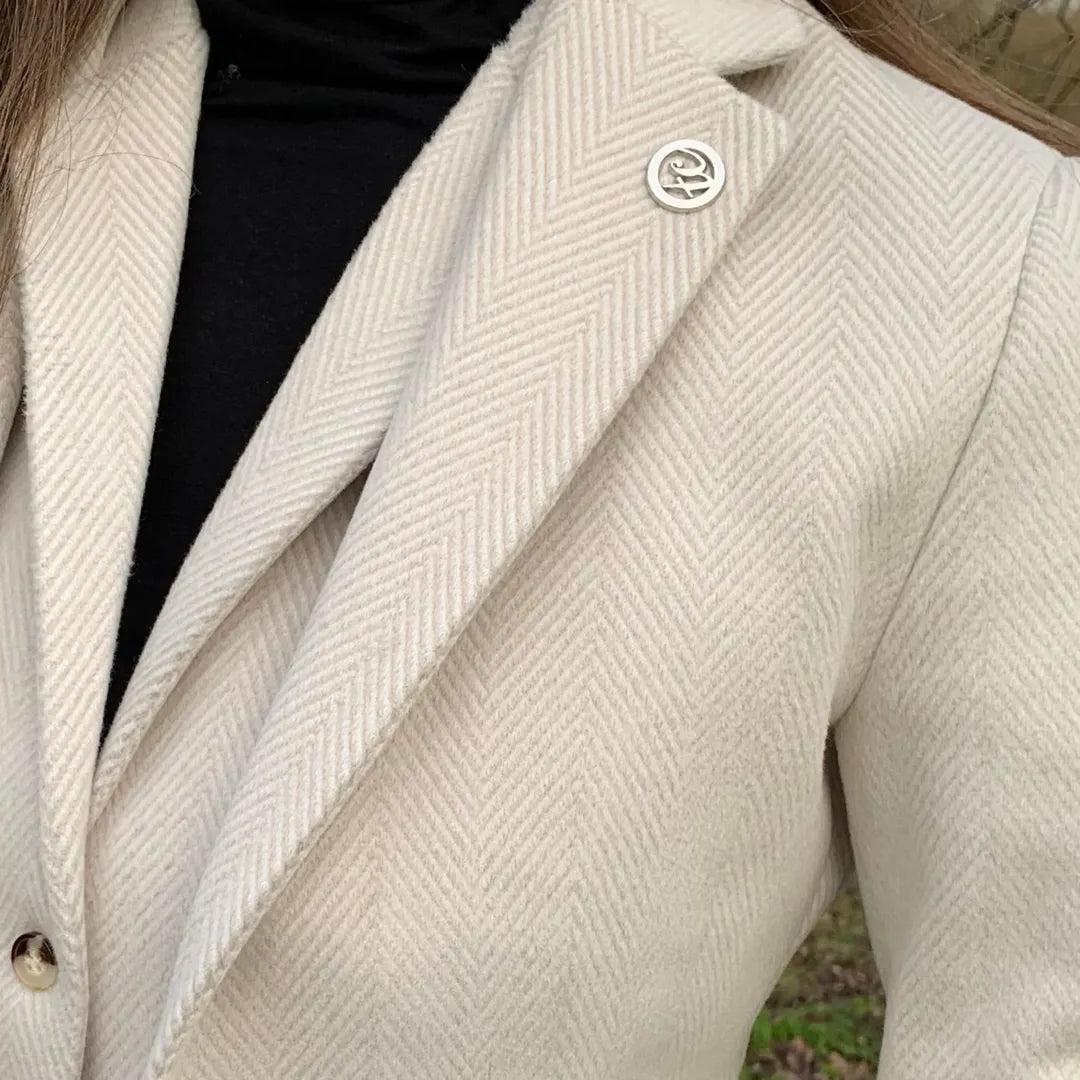 WSN15 - Women's Cream Wool Blend Tweed Waistcoat